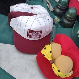 COPY - Farm Bureau Insurance White and Maroon Caps&Bonus Gag Hat